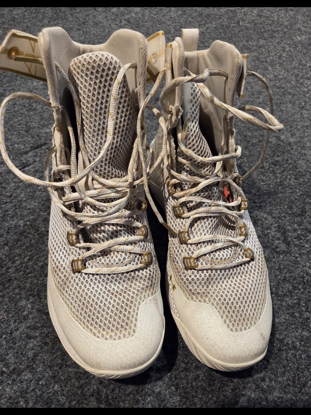 Under Armour Women's High-Top Mesh Sneakers in Light Beige